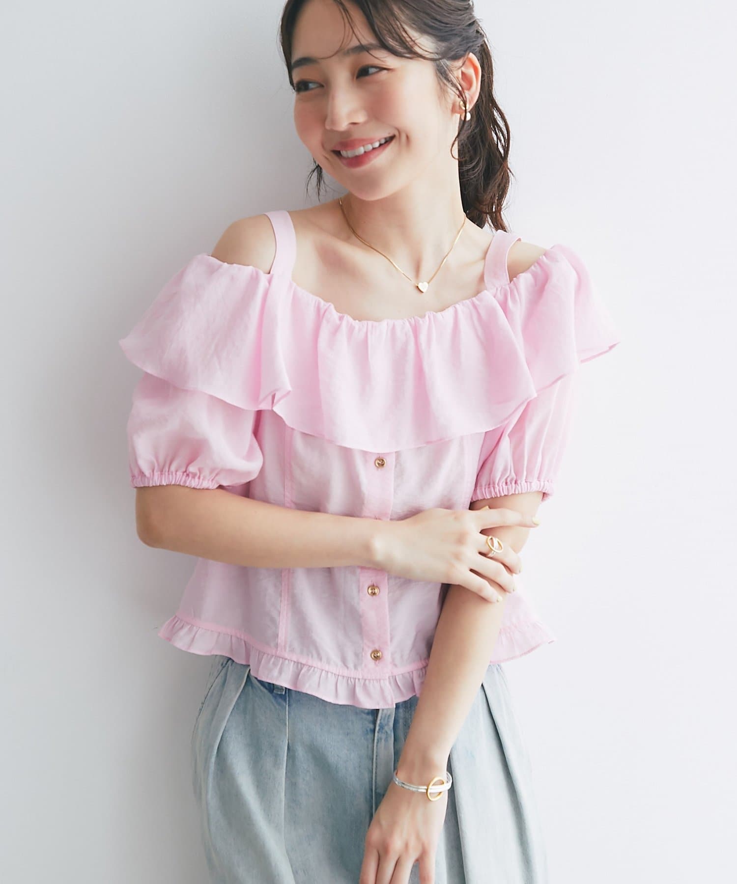 La boutique BonBon】フリルオフショルキャミBL[品番：PALW0006299 