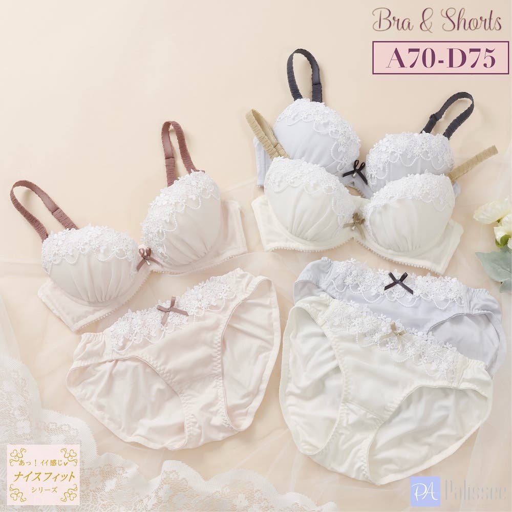 フルーロンレース3/4カップブラ＆ショーツ [品番：PLSW0001402