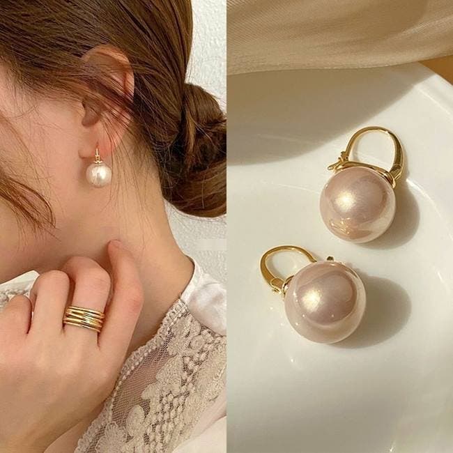 ゴージャス パーティー ドレス に ピアス ゴールド パール p1200.jpg