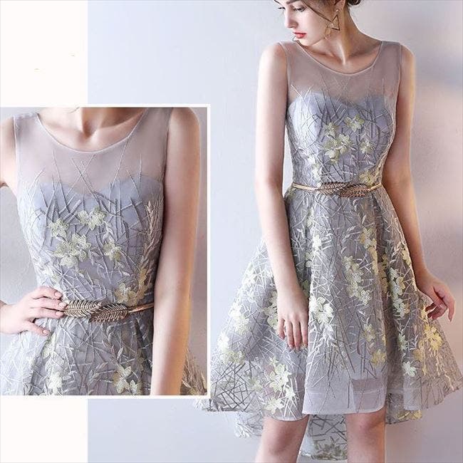 【GIRL】2weyパーティドレス シースルー ロングテイル 花柄 L d187_1.jpg