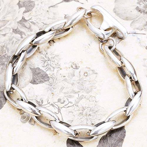 シルバー925 ブレス 14mm 2面カット 喜平 ブレスレット シルバー925 アクセサリー