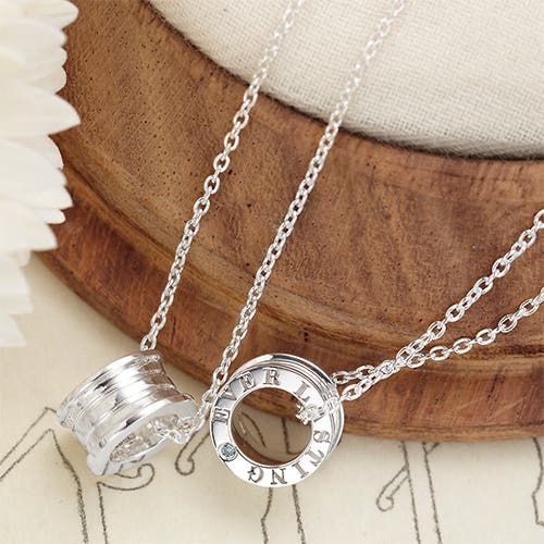 シルバー925製 メッセージリングのネックレス ペンダント[品番