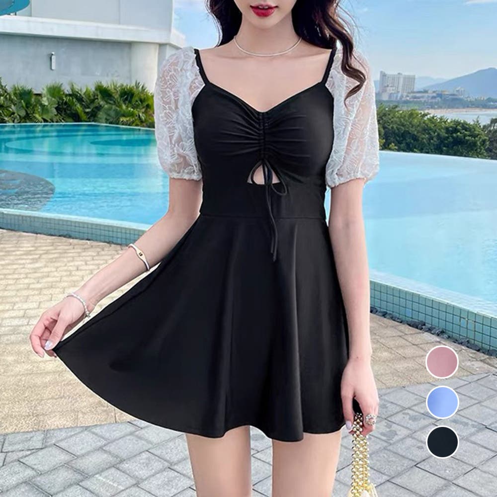 ワンピース水着 PISCESS X SATUR Pearl Necklace One-Piece Swimsuit 4BFK683 PISCESS X SATUR Pearl Necklace One-Piece Swimsuit 4BFK683