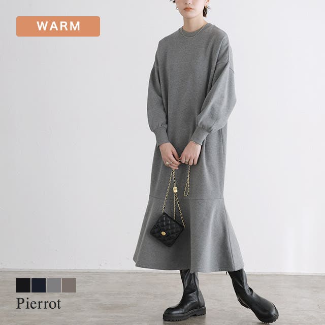 【新品】 袖スリットマーメイドワンピース グレー　36 b2108-031544_1r.jpg