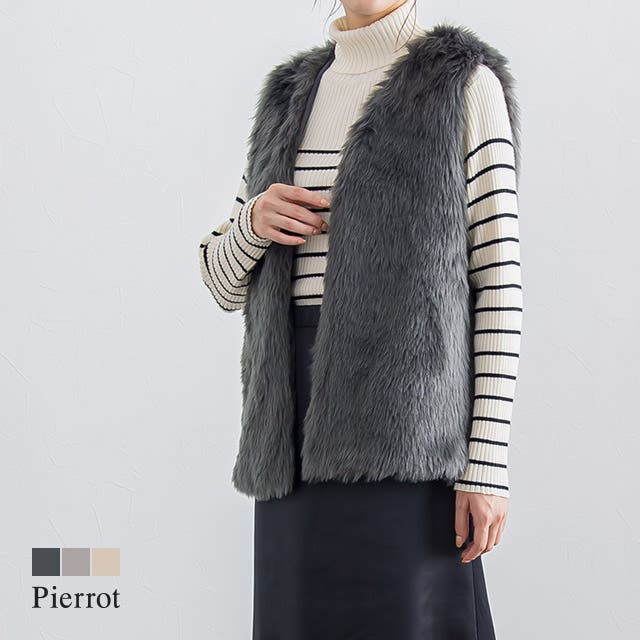 フェイクファーベスト ベスト フェイクファー[品番：PRTW0003809