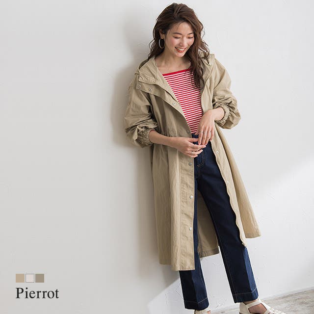 ドロストフード付きコート コート ドロスト アウター[品番