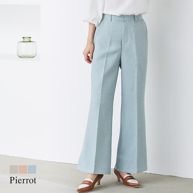 リネンライクセミフレアパンツ パンツ フレアパンツ[品番：PRTW0003670