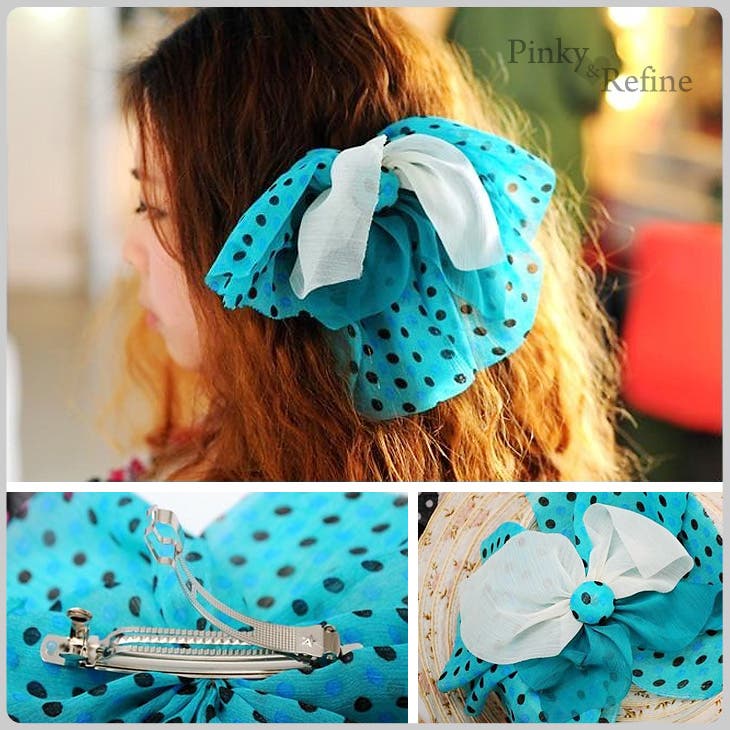 デカリボン シフォン素材 バレッタ[品番:PARE0000052 デカリボン シフォン素材 バレッタ[品番:PARE0000052