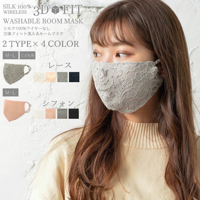 『躍るマスク』 オルガ グレチナ　シルクスクリーン 63×71cm 立体マスク 洗える シルク[品番：FQ000130713]｜PlusNao（プラスナオ