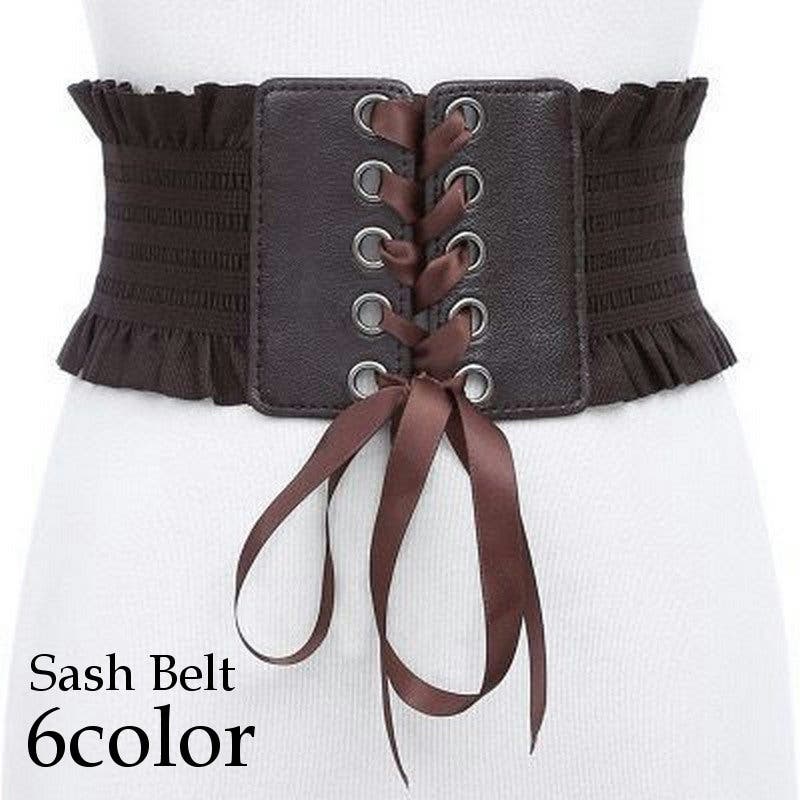 サッシュベルト コルセット ストレッチベルト[品番：FQ000215421