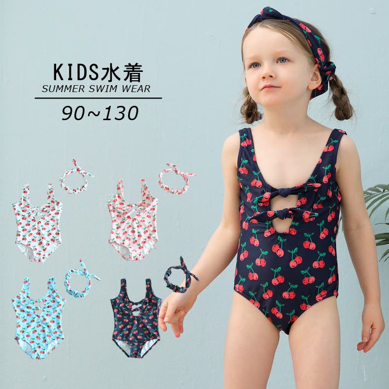 子供用水着 ワンピースタイプ カチューシャ付き[品番：FQ000122023