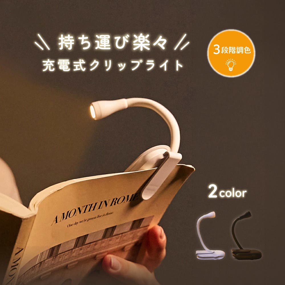 クリップライト ブックライト 読書ライト[品番：FQ000208891]｜PlusNao