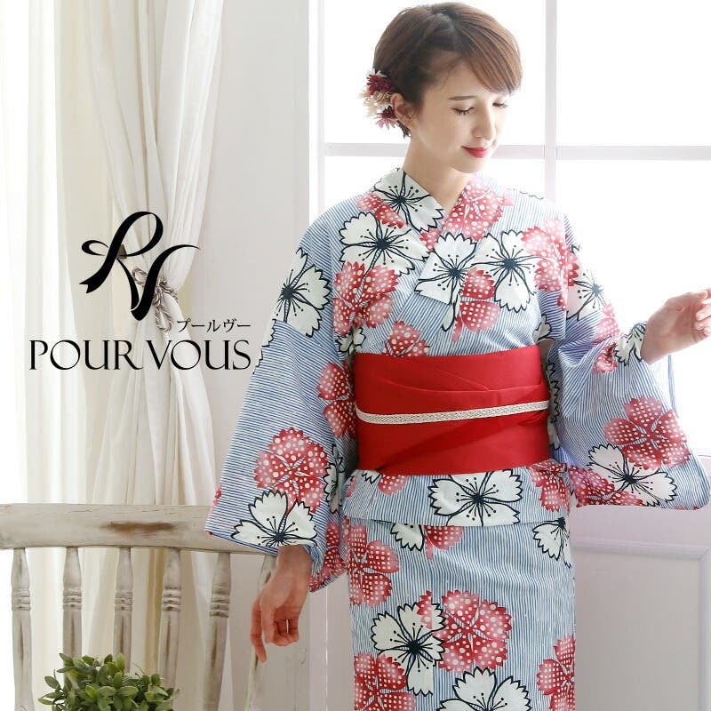 浴衣 4点セット セット[品番：PV000003061]｜PourVous