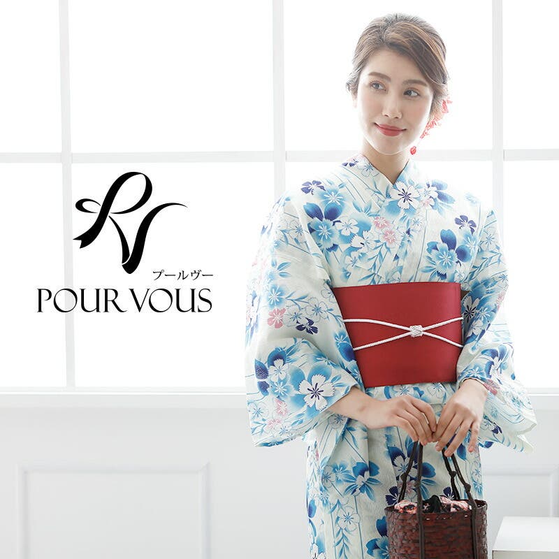 れ*ち様 PourVous 大人浴衣　レトロモダン　シンプル PourVous 大人浴衣 レトロモダン シンプル