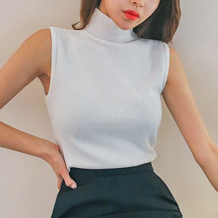 Alexanderwang ノースリーブニットXS NEW Alexander Wang Crystal Neck Embellished Crop Sweater Ivory