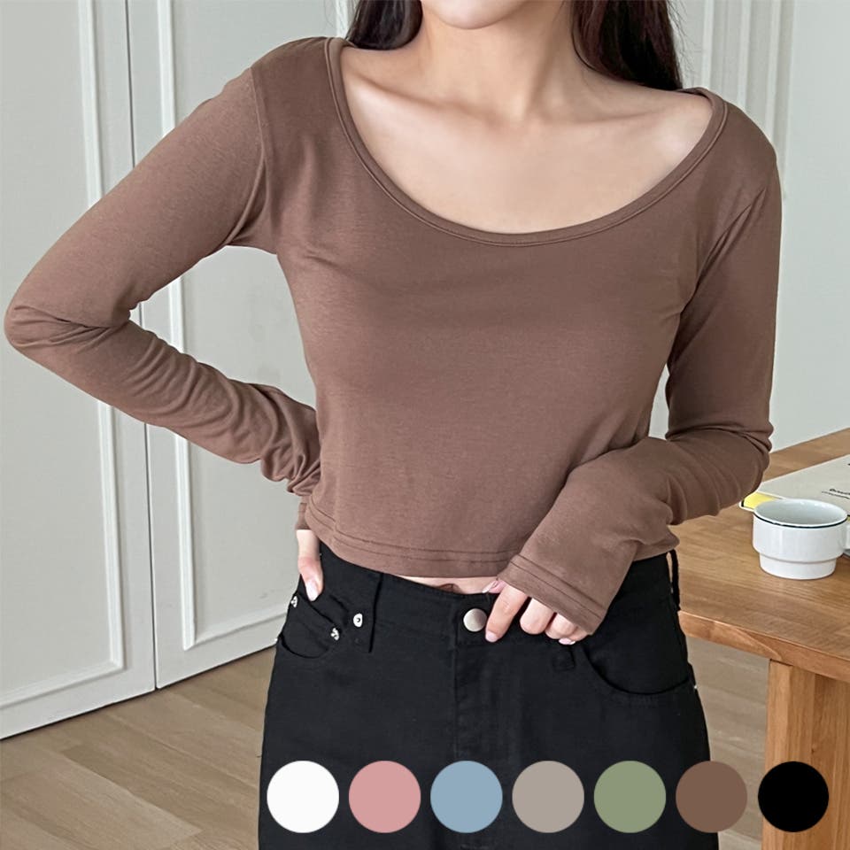 FUMKA_UCHIDA クロップドロングTシャツ 0br.jpg
