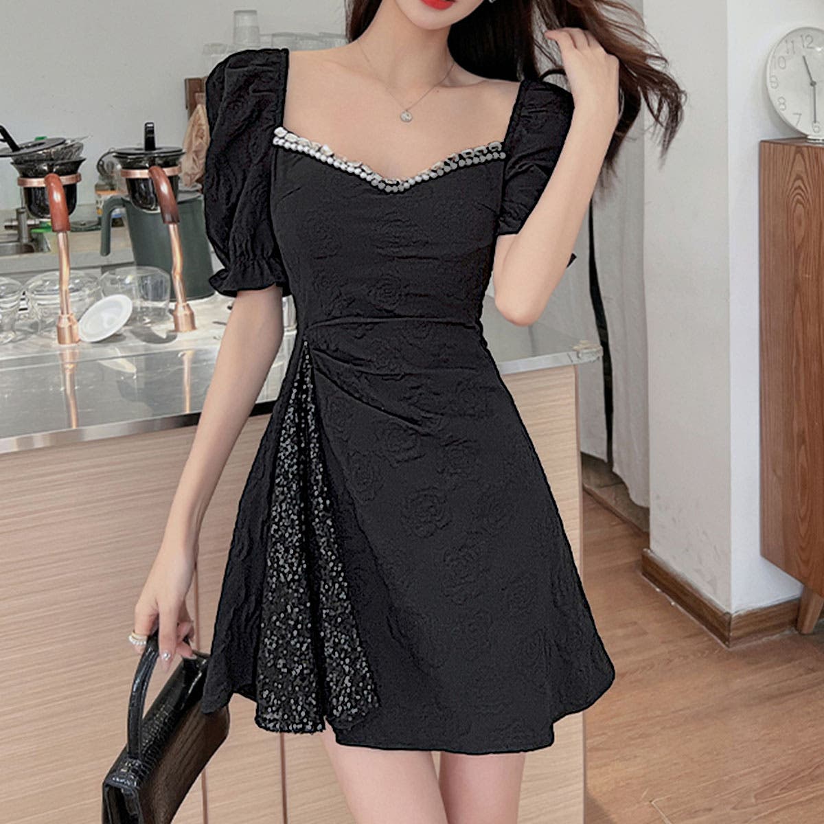 スクエアネックミニドレスワンピース[品番：PVBW0009183