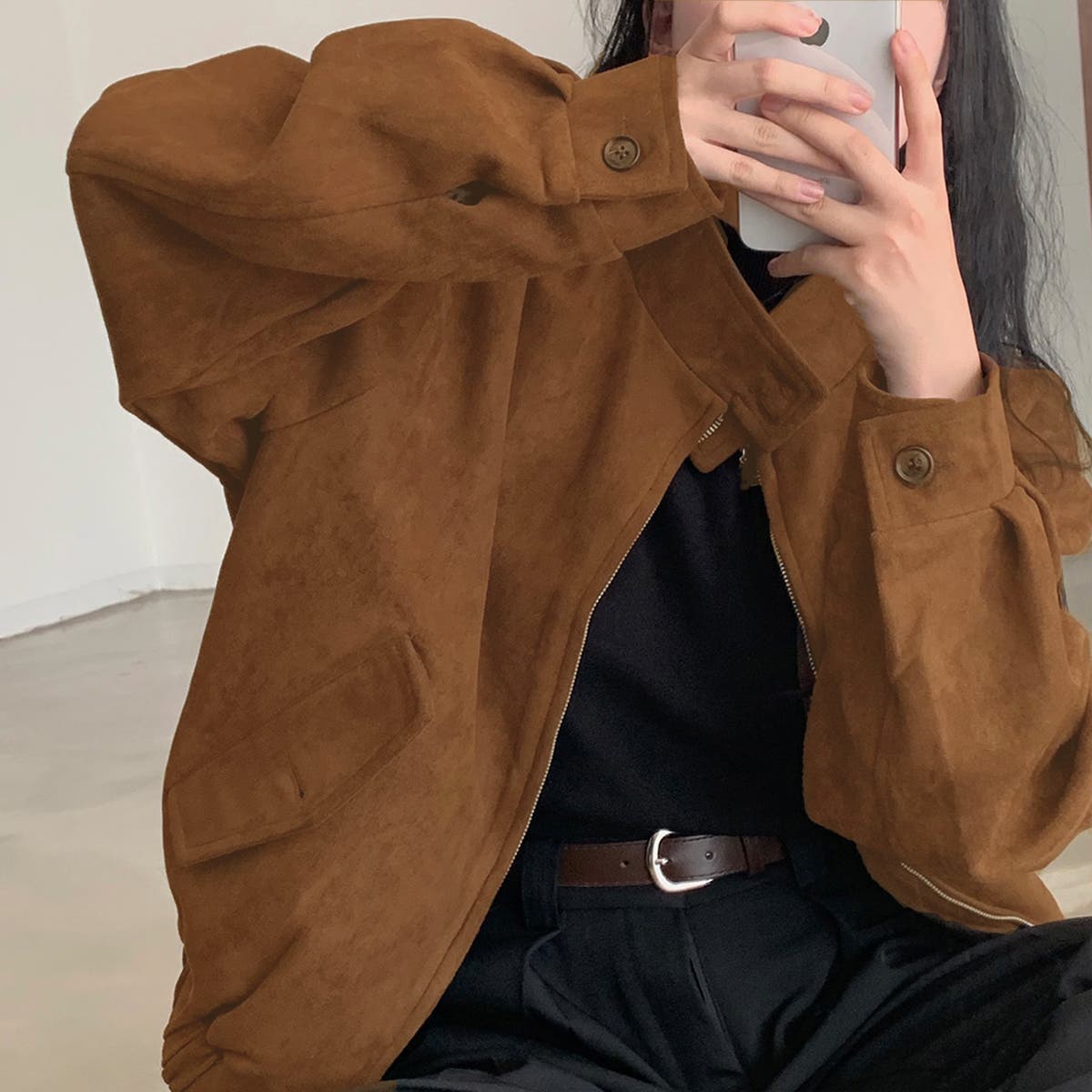 スエードタッチオーバーサイズブルゾン[品番：PVBW0009284