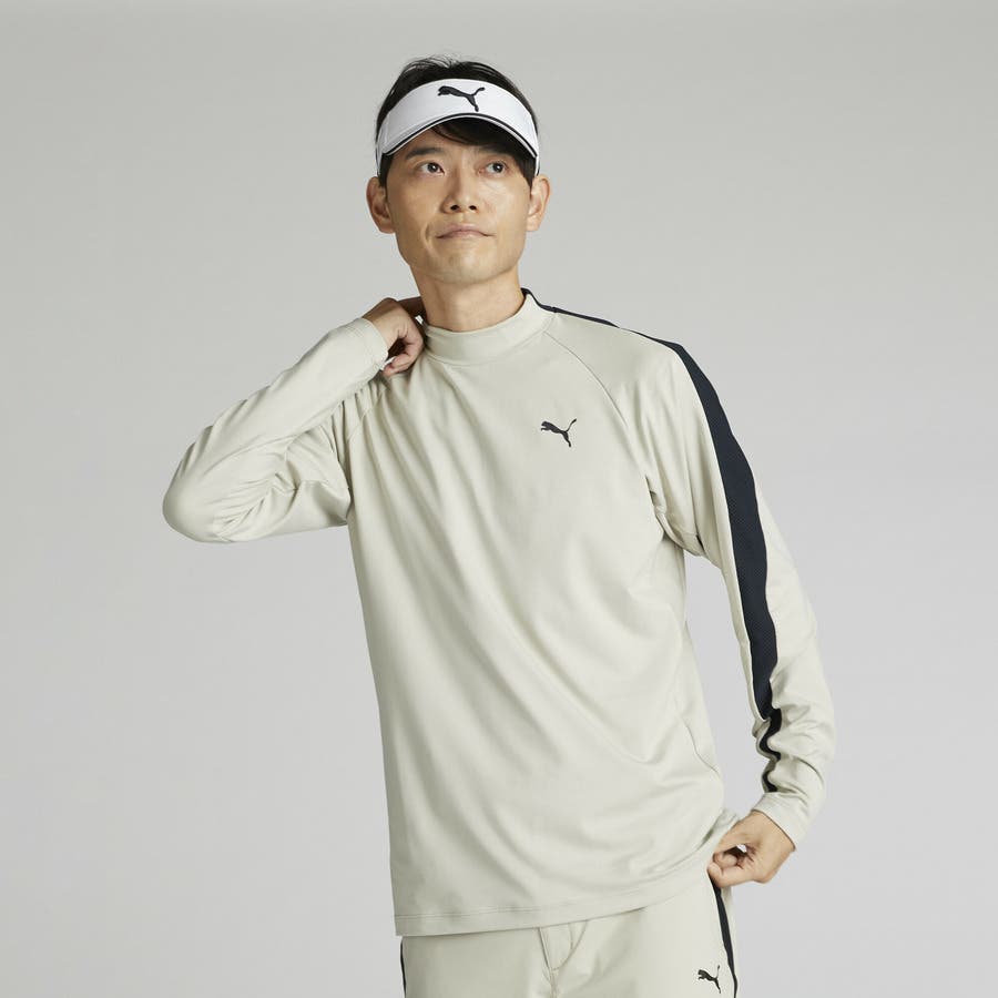 メンズ ゴルフ PF ストレッチ ピーチ スムース モックネック
