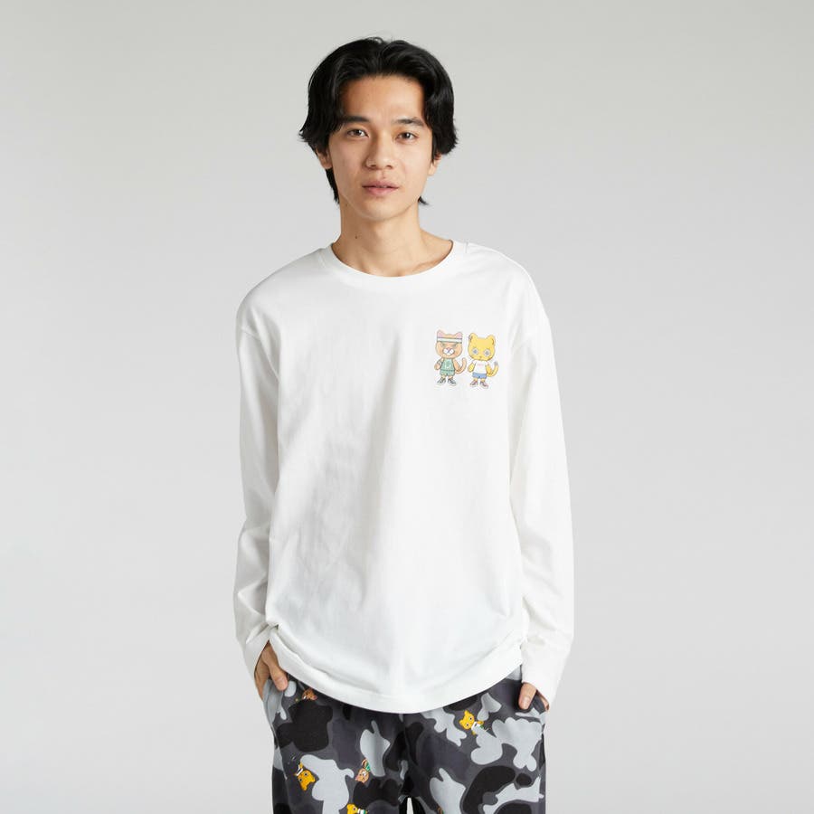 ユニセックス NEKO-san x DYLAN グラフィック 長袖 Tシャツ[品番