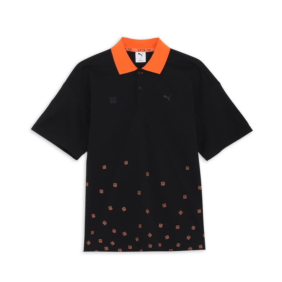 【新品・定価1.7万超】プーマゴルフ × FFTK 限定コラボ シャツ 黒 XL メンズ ゴルフ PUMA x FFTK AOP 半袖 ポロシャツ[品番：PUMW0007654