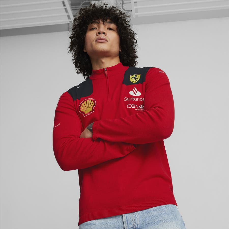 新品未開封　プーマ フェラーリ チーム ハーフジップ ニット スウェット　L① 1.jpg