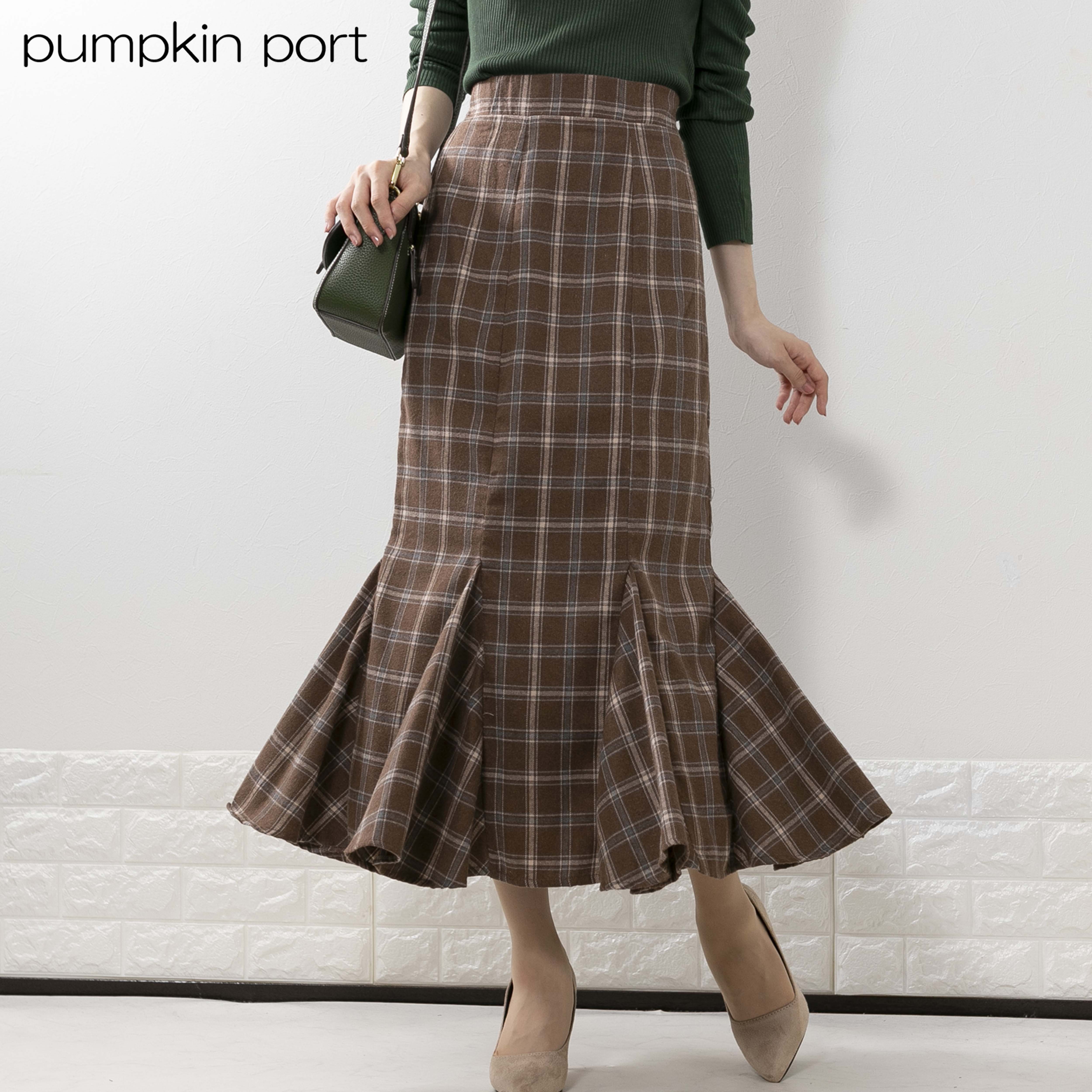 チェック マーメイドスカート[品番：PPNW0002869]｜Pumpkin Port