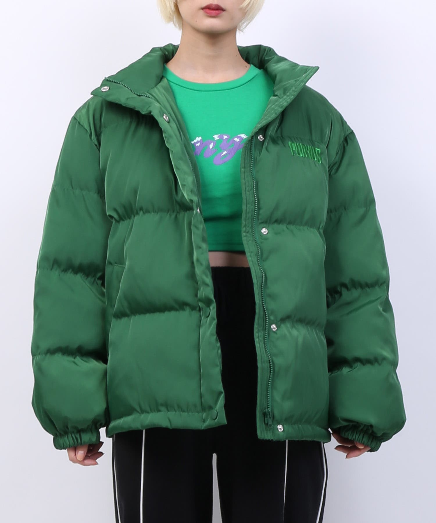 DIESEL ボア襟 ダウンジャケット グリーン パファー 494ab83bfa59251d4b4c57921a6f53