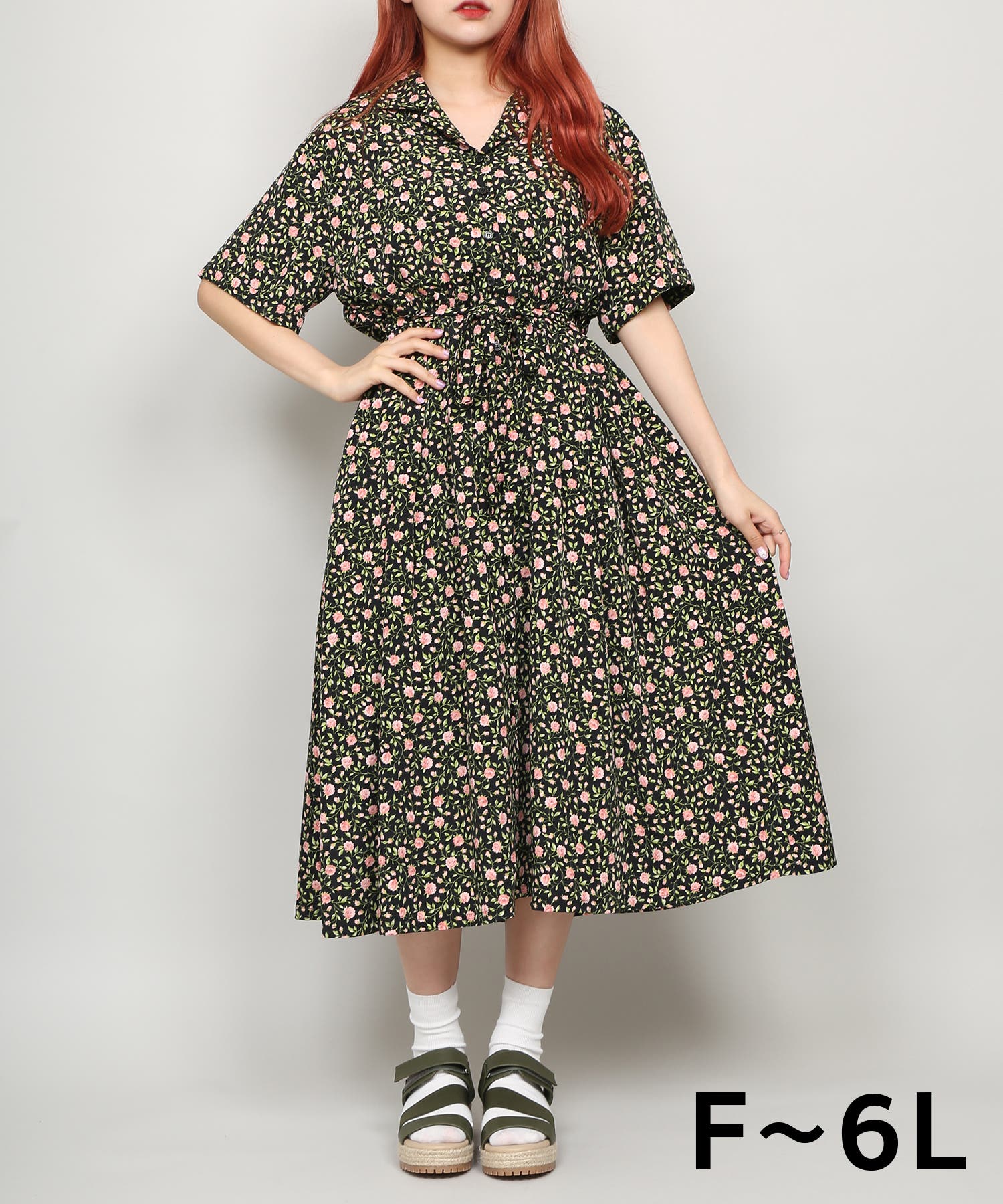 花柄開襟シャツワンピース[品番：PNYW0003327]｜PUNYUS