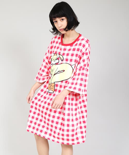 信頼も厚い ギンガムチェックバニーTシャツ[品番：PNYW0002894]｜PUNYUS Tシャツ(半袖/袖なし)