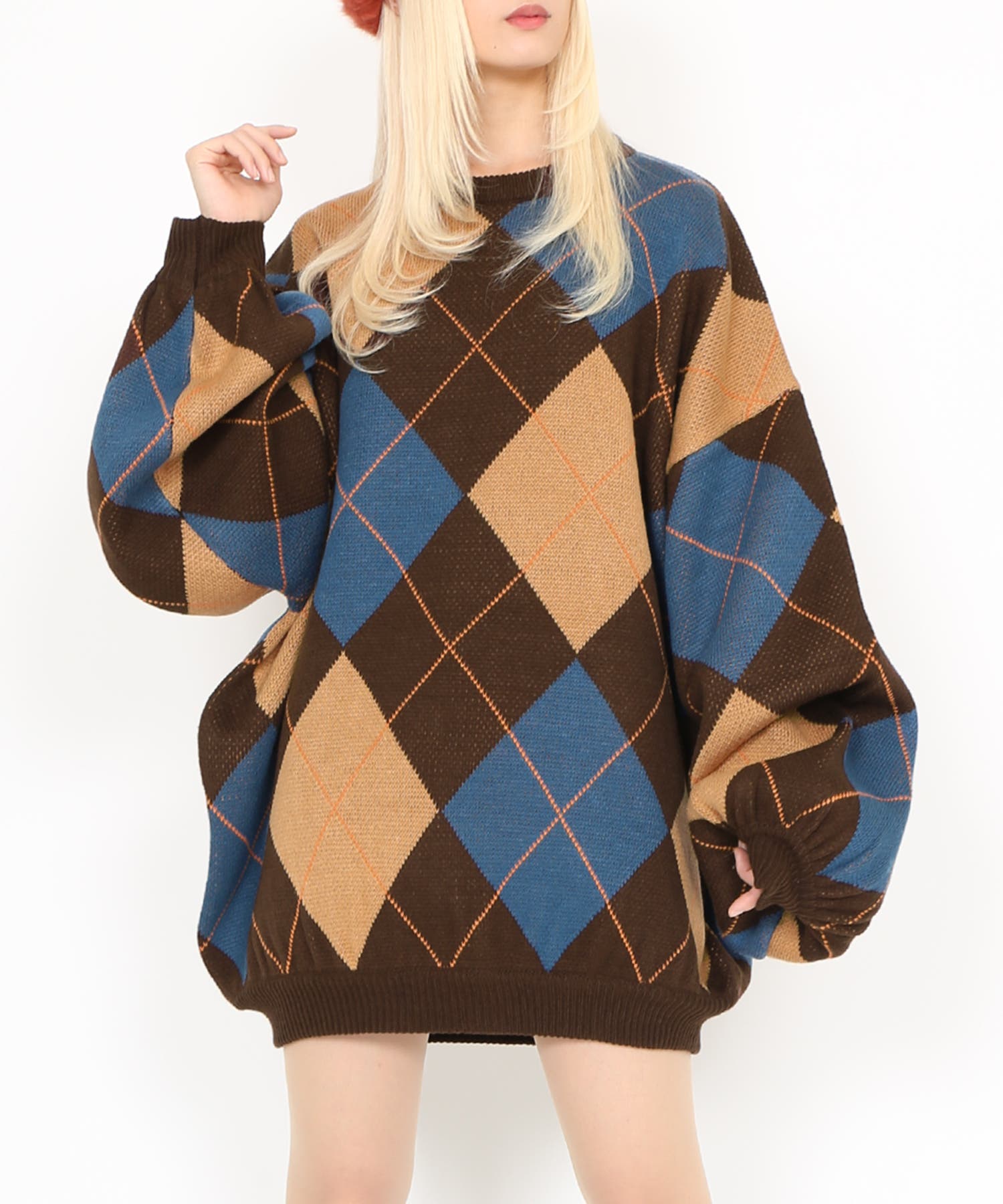 アーガイル柄ニット[品番：PNYW0004694]｜PUNYUS （プニュズ）の