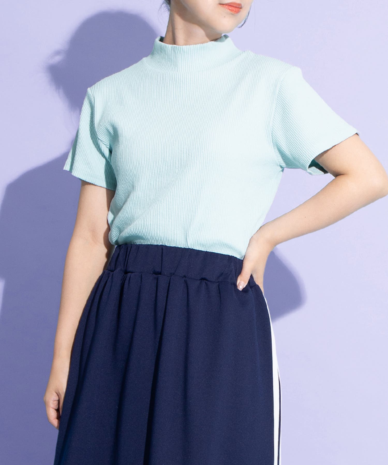 ハイネックリブTシャツ[品番：PNYW0004780]｜PUNYUS （プニュズ