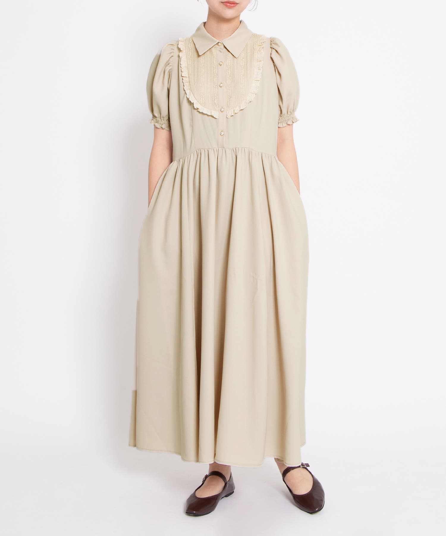 PUNYUS プニュズ サイズ2 パフスリーブワンピース パフスリーブティアードチェックワンピース[商品：PN24AW-058