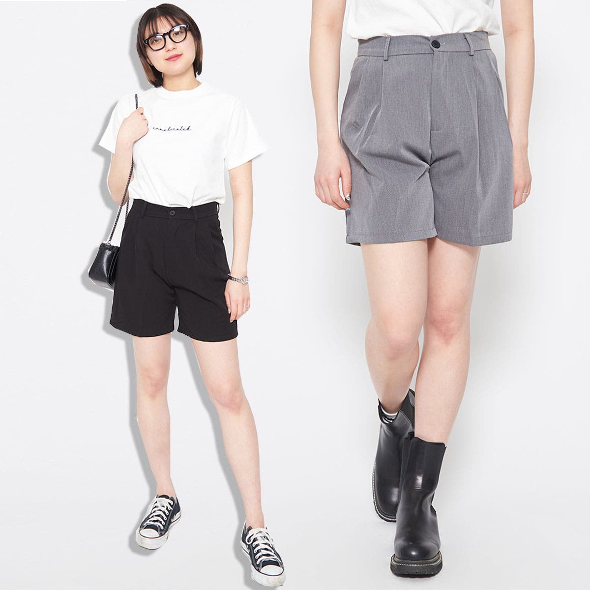ベルト付き ポケットハイウエストショートパンツ[品番：RADM0000895