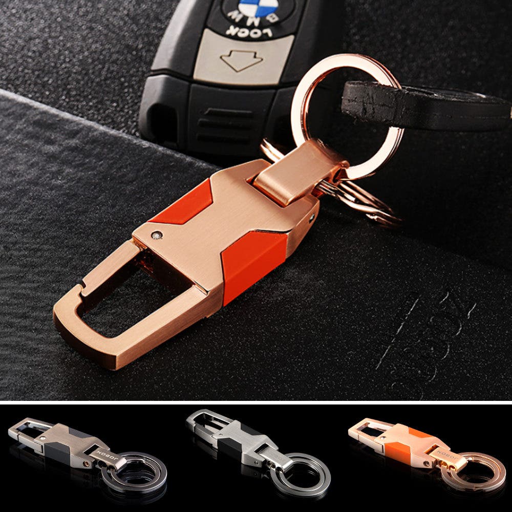 カラビナ付き ダブルリング キーホルダー[品番：RSCM0000730