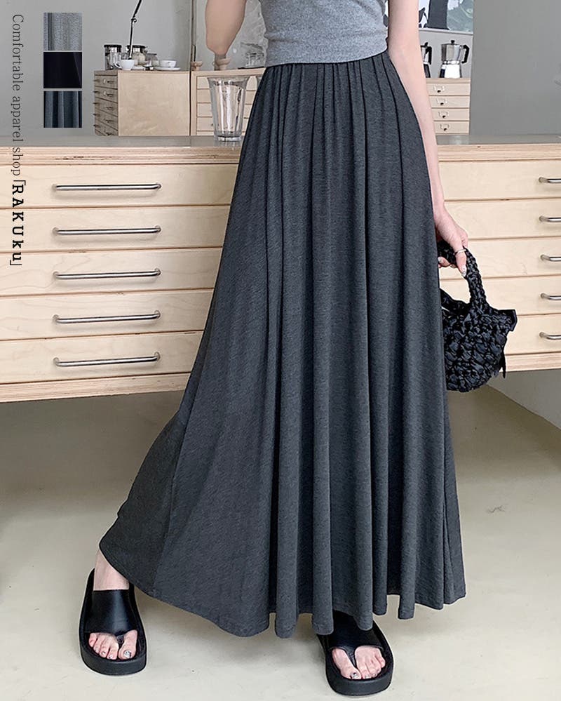 どらみ様 スカート Sオフ白、Sチャコール Iライン ラップ風スリットスカート（12-50FK04-205）｜コムサイズム