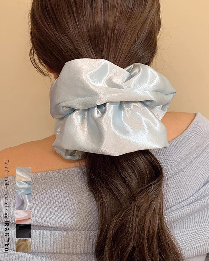 ジグザグヘアシュシュ ストライプ柄リボンシュシュ（ヘアアクセサリー）｜gelato pique