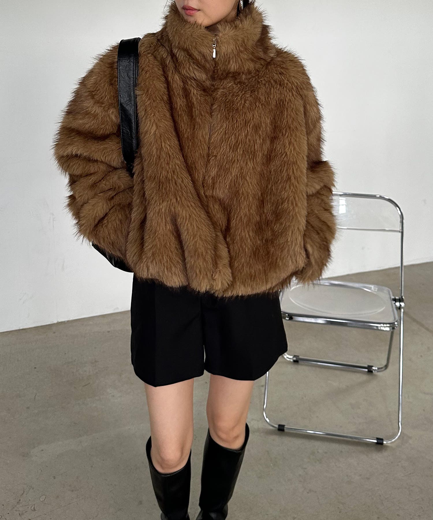 solleim＞MIXカラーショート丈フェイクファーブルゾン[品番