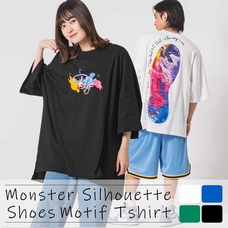 スニーカー バックプリント 半袖 Tシャツ ストリート系 ビッグ