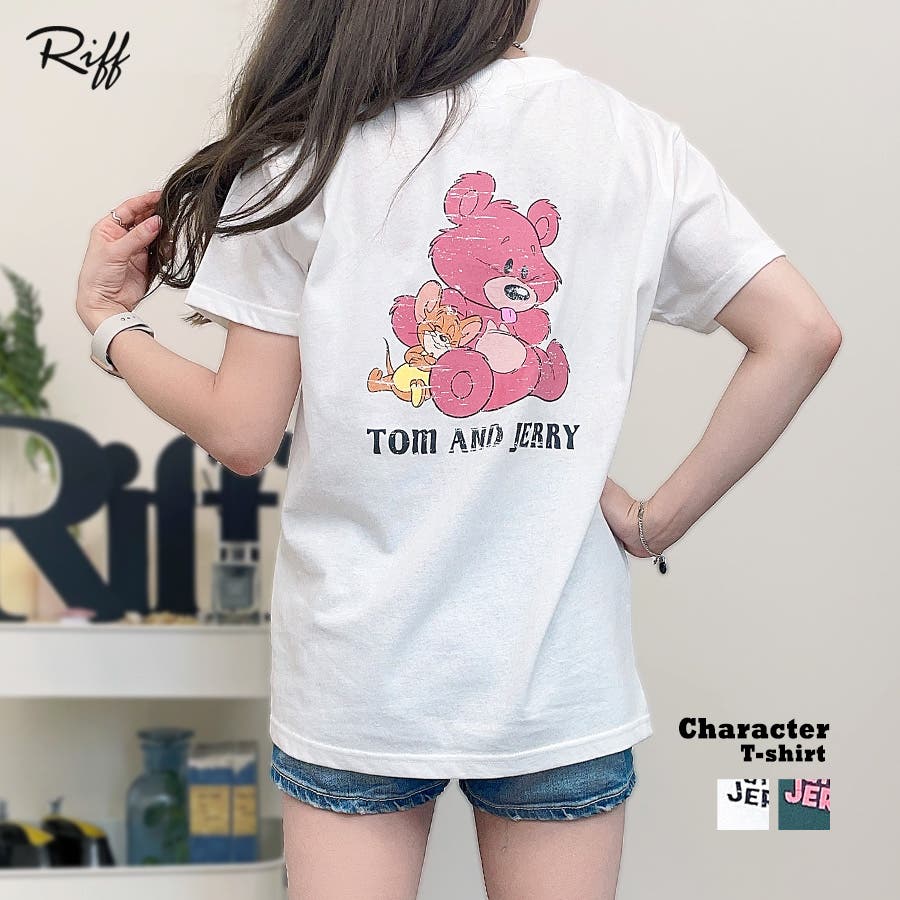 JERRY&BEARプリントTシャツ キャラT トムとジェリー[品番：NETW0001187