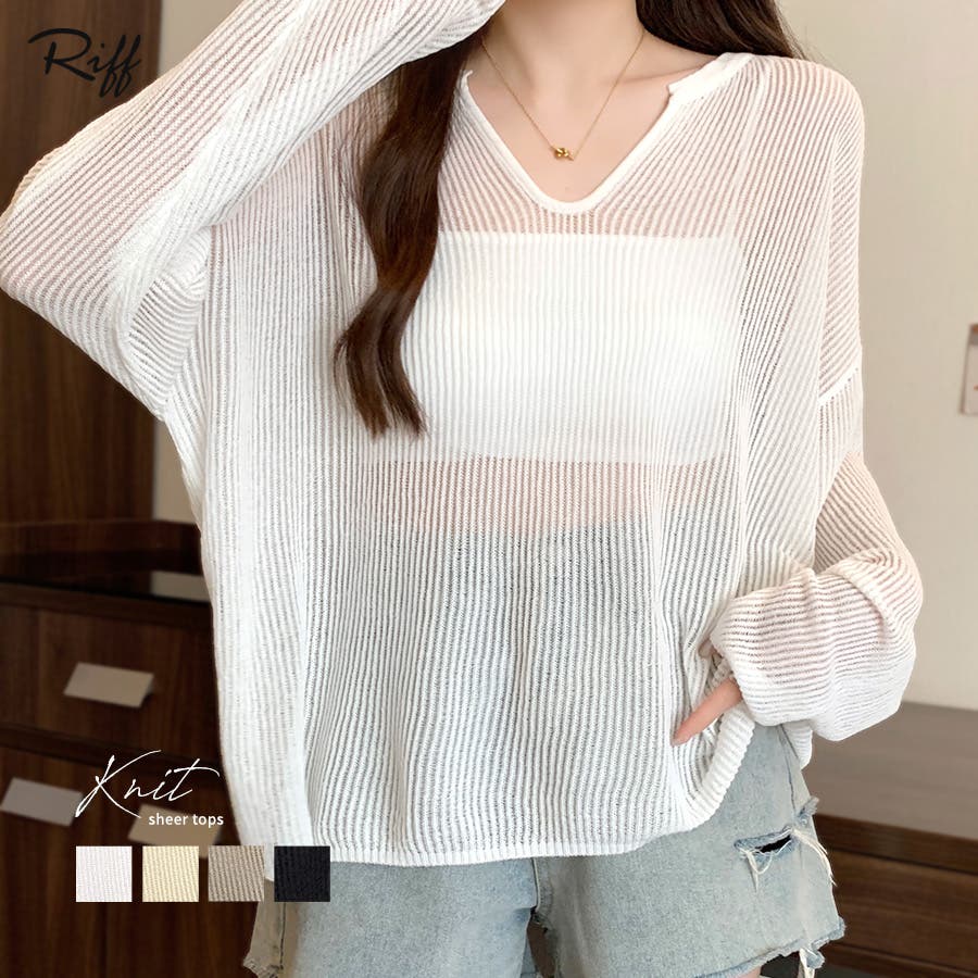 rihka シアーニットプルオーバー sheer knit pull over / freckle | rihka
