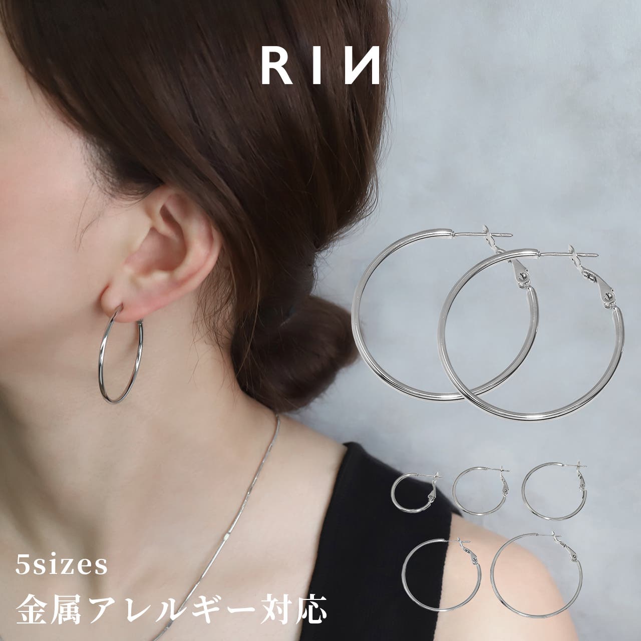 454Fi【高品質】フープピアス　ストーンスティック　GD　クリア　大人シンプル imgrc0111047749.jpg