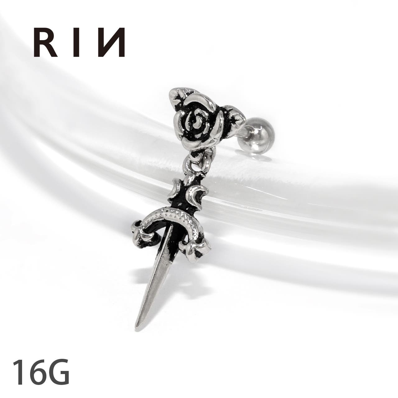 【公式】アクセサリーの激安通販 軟骨ピアス バラ ローズ[品番：RINA0001489]｜ボディピアス専門 ピアス