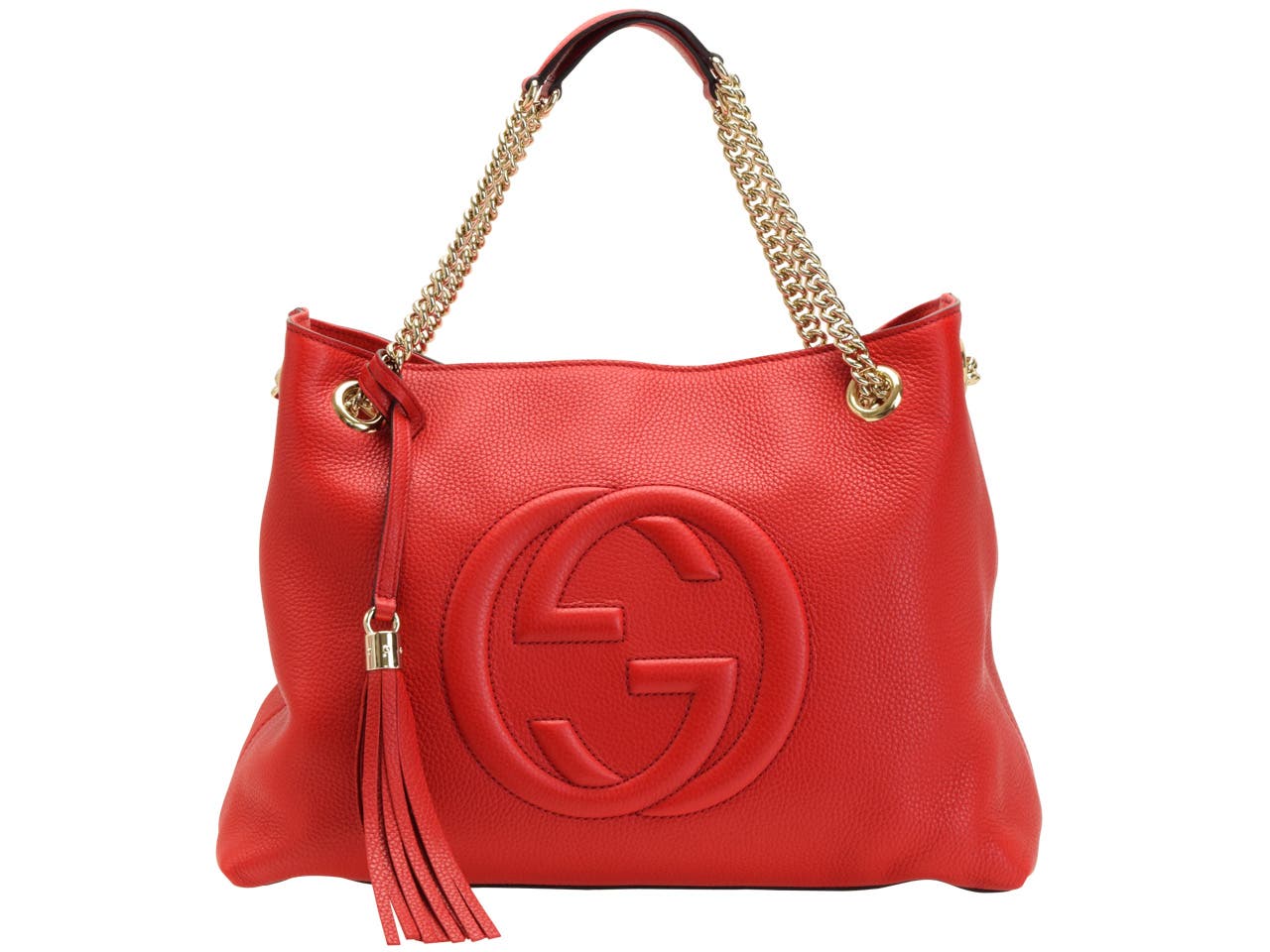 美品GUCCI GG柄 チェーンショルダーバッグ タッセル