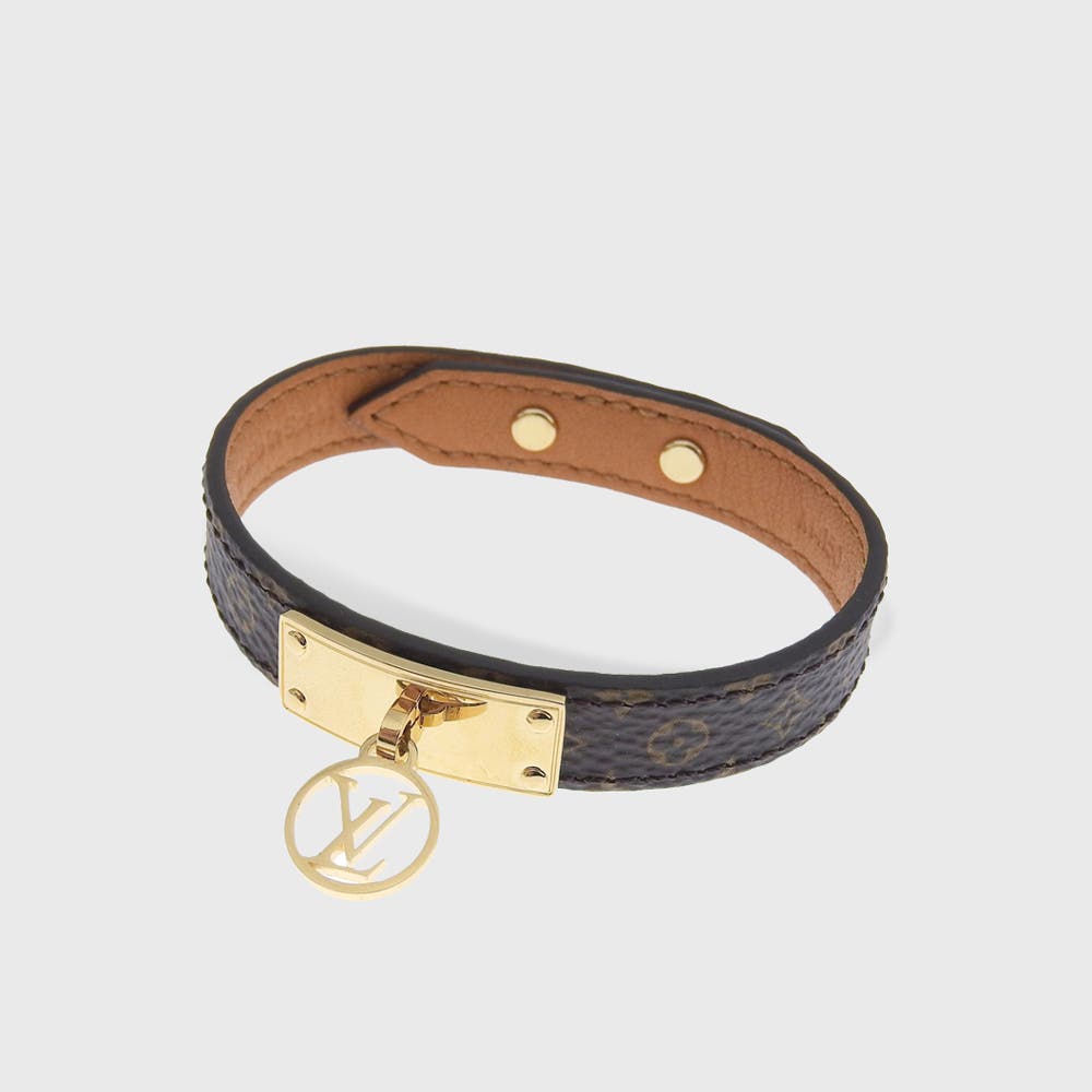 最終値下げ Louis Vuitton ブラウンレザーブレスレット ロゴマニア Louis Vuitton ブラウン レザーブレスレット