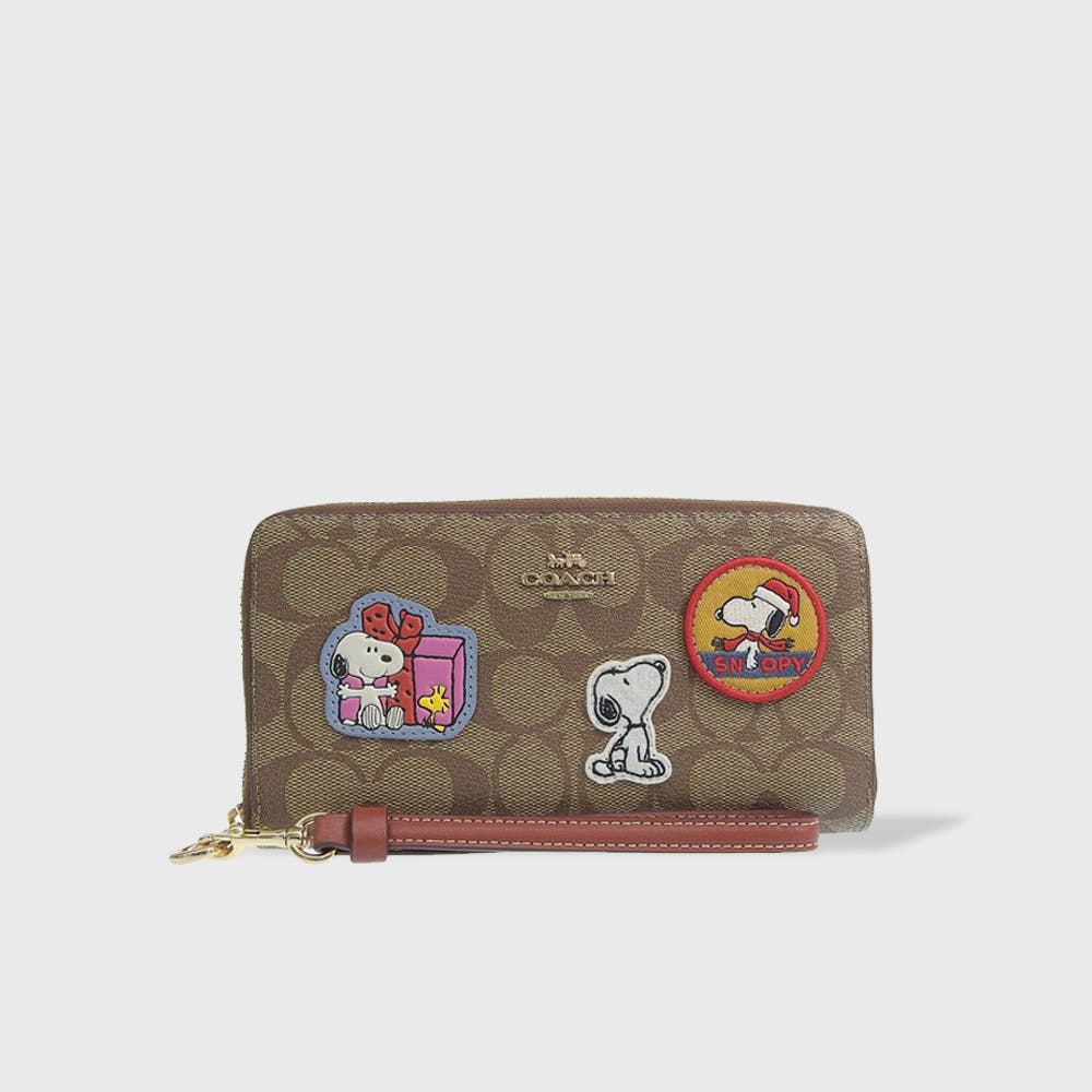 スヌーピーコラボ♪【COACH】ピーナッツ 長財布 COACHコーチ ラウンドファスナー長財布 ピーナッツコラボ