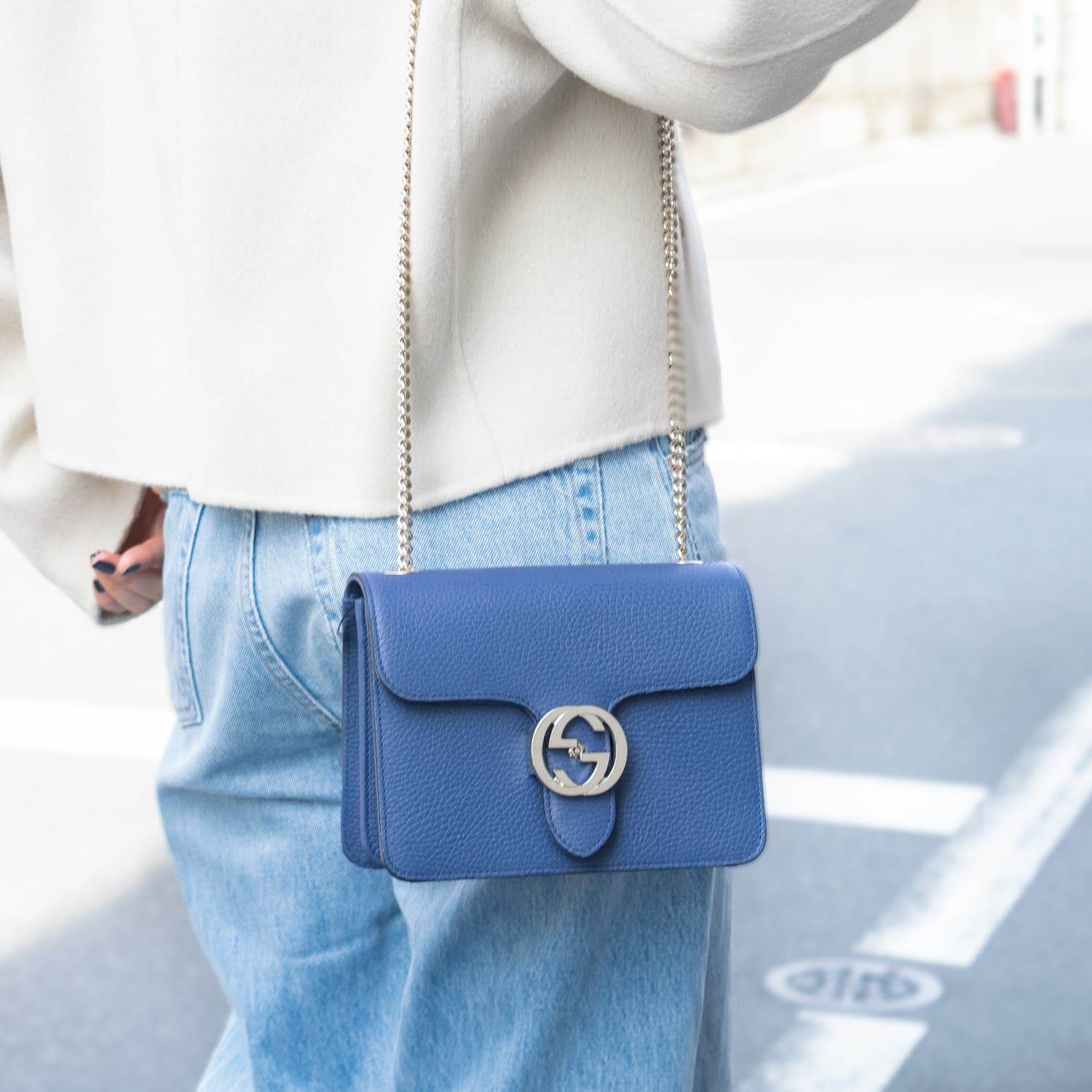 美品　グッチ　マイクロシマ　スーキー　オールレザー　インターロッキング　チャーム 極美品】GUCCI オールドグッチ 折財布 マイクロGG インター