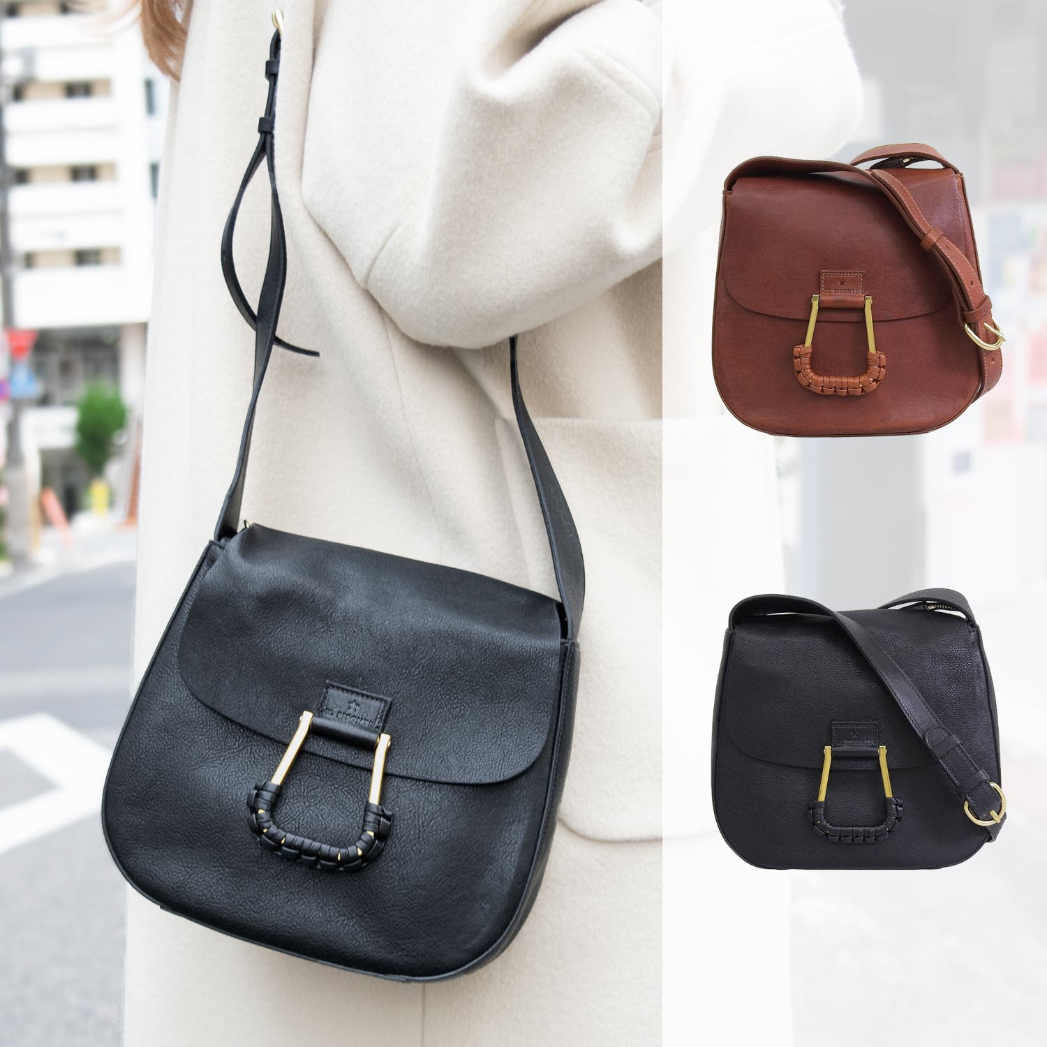 【現行・極美品】イルビゾンテ ショルダーバッグ 斜め掛け 本革 現行タグ IL BISONTE イルビゾンテ 斜めがけ ショルダー バッグ レザー[品番