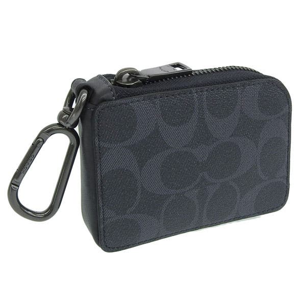 【COACH☆新品】 Lジップ カー キー ケース！ブルー！ペブル レザー！