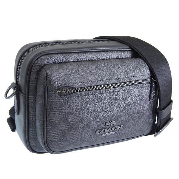 【極美品✨】 COACH ヒューストン メッセンジャーバッグ ネイビー シボ革 コーチ ショルダーバッグ メンズ ブランド COACH CAT78 QBN2V